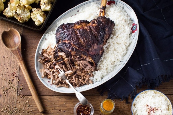 Indian Spiced Slow Cooked Leg of Scotch Lamb